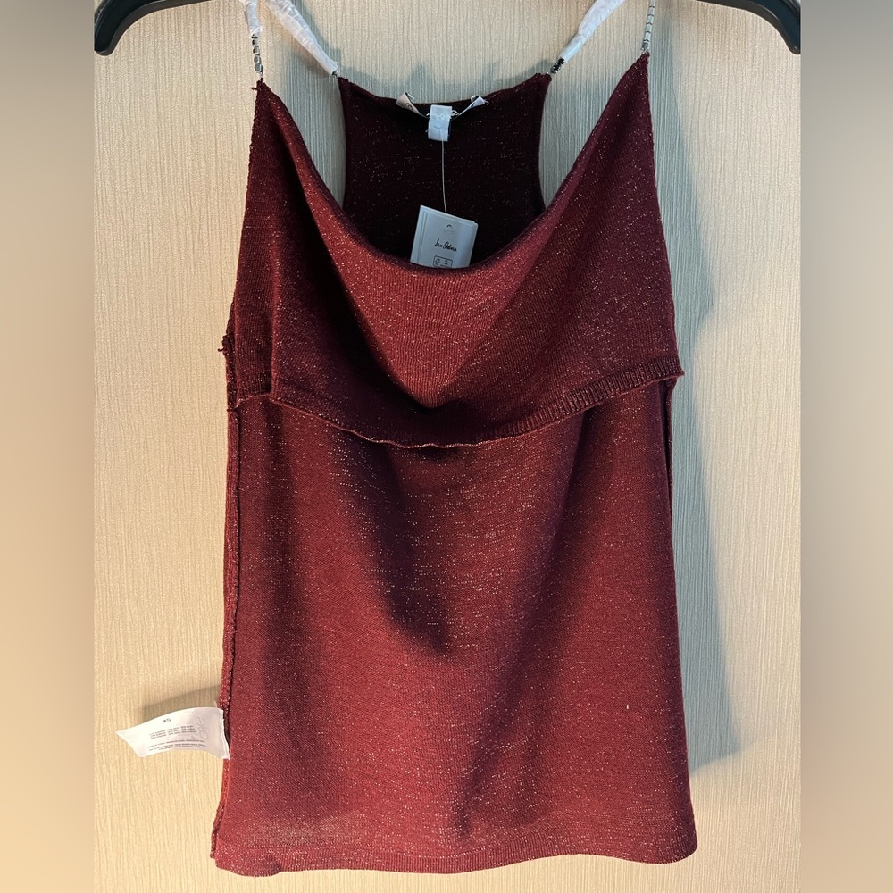 Sam Edelman Luxurious Knitted Holiday Top w/Metallic Yarn & Rhinestone Straps XS - Picture 11 of 14